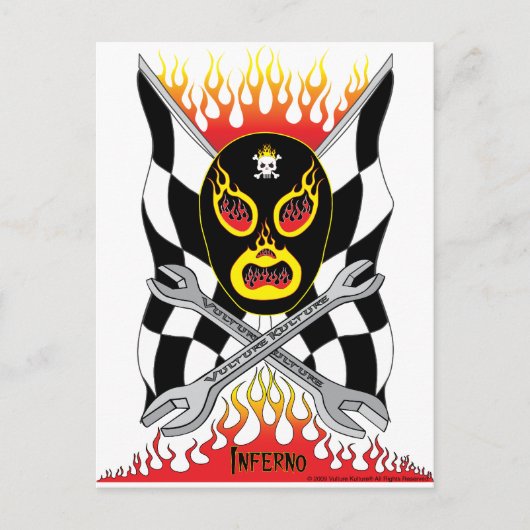 Inferno Luchador Mexican Wrestler Briefkaart (Voorkant)