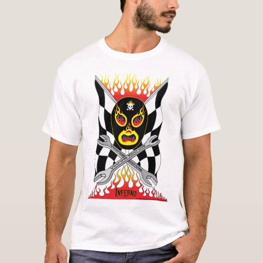 Inferno Luchador Mexican Wrestler Mannen T-shirt (Voorkant)