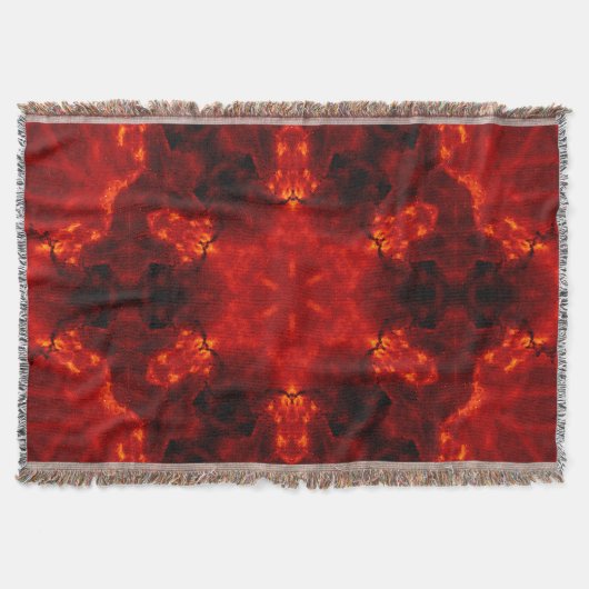 Inferno Nexus – Vurige Kaleidoscoop Art Deken (Voorkant)
