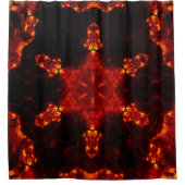 Inferno Nexus – Vurige Kaleidoscoop Art Douchegordijn (Voorkant)