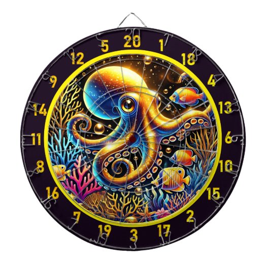 Inferno Octopus Dartboard Dartbord (Voorkant)