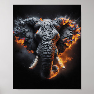 Inferno Olifant – Lava en Vuur Olifant Kunstwerk Poster