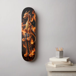 Inferno Oranje Vuur Draak Skate Deck