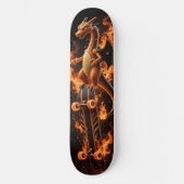 Inferno Oranje Vuur Draak Skate Deck (Voorkant)