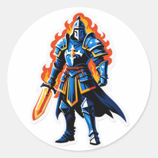 Inferno Paladin – Flamebound Knight Ronde Sticker