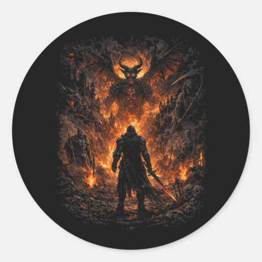 Inferno’s Gate Ronde Sticker (Voorkant)