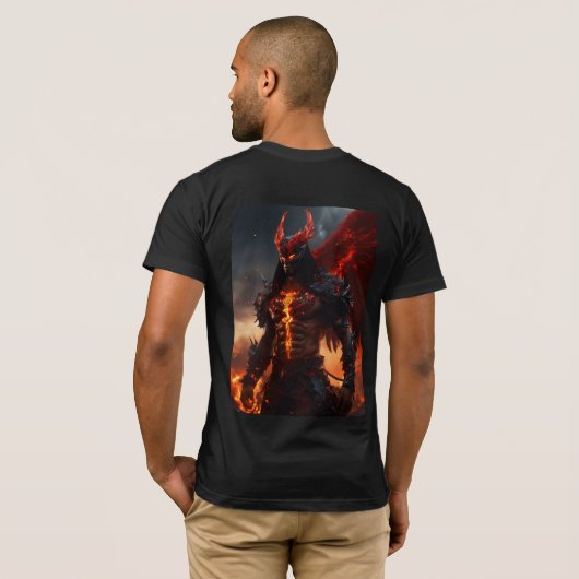 Inferno Sentinel: Gevreesd Demon Warrior T-shirt (Achterkant volledig)