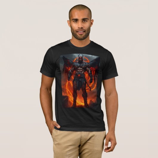 Inferno Sentinel: Gevreesd Demon Warrior T-shirt (Voorkant volledig)