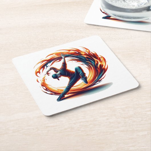 Inferno Spin - Ontsteek de geest van Breakdance Kartonnen Onderzetters (Schuin)