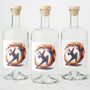 Inferno Spin - Ontsteek de geest van Breakdance Likeurfles Etiket