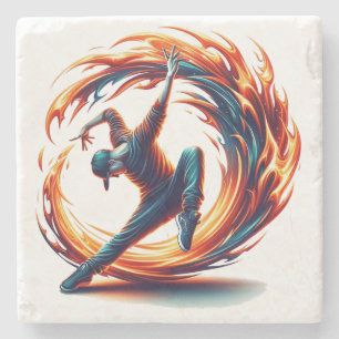 Inferno Spin - Ontsteek de geest van Breakdance Stenen Onderzetter