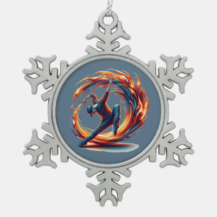 Inferno Spin - Ontsteek de geest van Breakdance Tin Sneeuwvlok Ornament