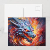 Inferno Spiral – Chinese Airbrush Dragon in Orange Briefkaart (Voorkant / Achterkant)