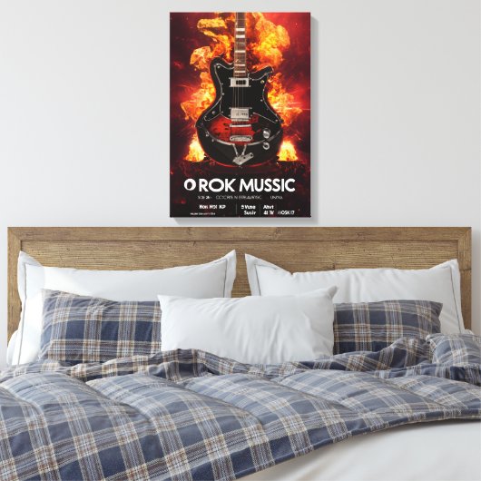Inferno Strings: Rock Music Unleashed Canvas Afdruk (Insitu (Slaapkamer))