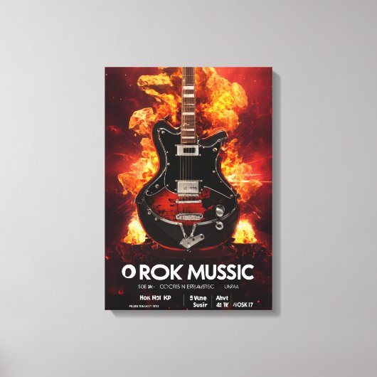 Inferno Strings: Rock Music Unleashed Canvas Afdruk (Voorkant)