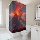 Inferno Summit – Vulkanisch Fantasielandschap Douc Douchegordijn (In situ)