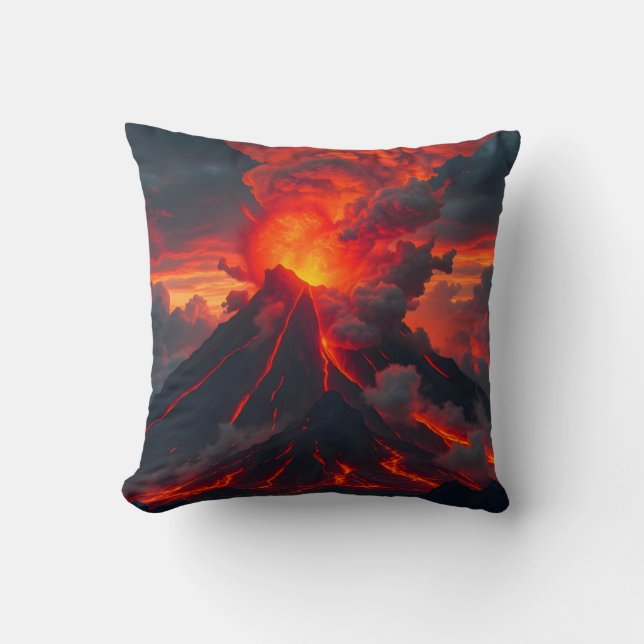 Inferno Summit – Vulkanisch fantasielandschap kuss Kussen (Voorkant)