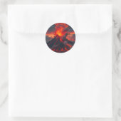 Inferno Summit – Vulkanisch Fantasielandschap  Ronde Sticker (Tas)