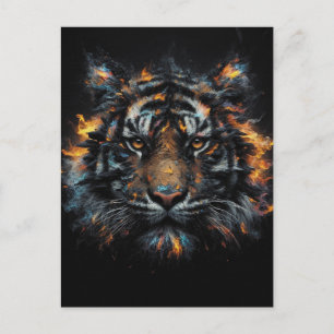 Inferno Tijger – Vurig Wilde Tijger Digitale Kunst Briefkaart