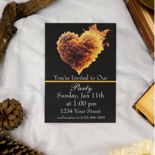 Inferno van Plezier Ultimate Vuur Feest Uitnodigin Kaart