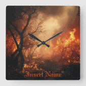 Inferno Vierkante Klok (Voorkant)