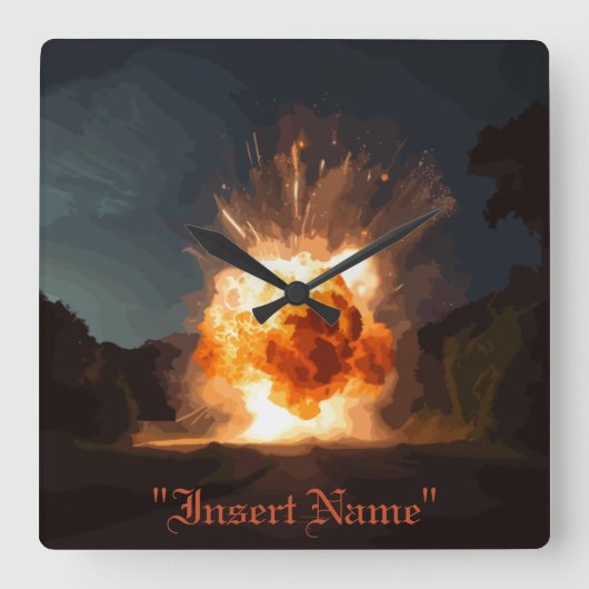 Inferno Vierkante Klok (Voorkant)