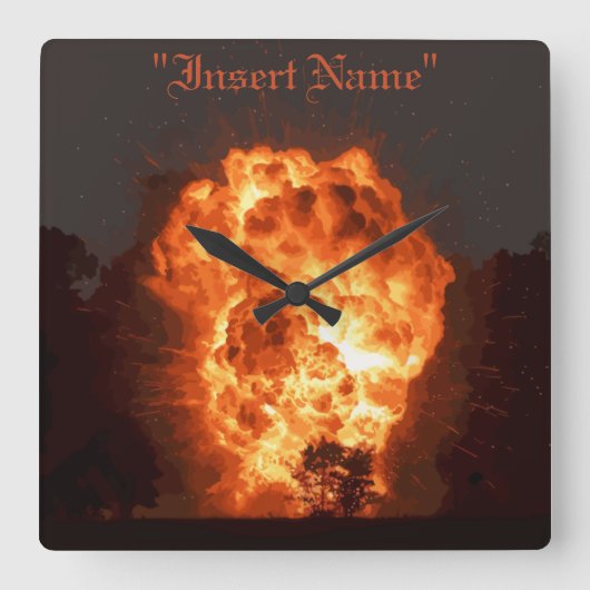 Inferno Vierkante Klok (Voorkant)