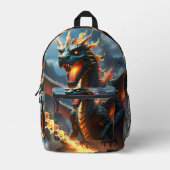 Inferno's Breath: De vlam van de draak Bedrukte Rugzak (Voorkant)