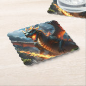 Inferno's Breath: De vlam van de draak Kartonnen Onderzetters (Gebogen)