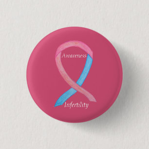 Infertiliteitbewustzijn Roze & Blue Ribbon Pin Ronde Button 3,2 Cm