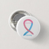 Infertiliteitbewustzijn Roze & Blue Ribbon Pin Ronde Button 3,2 Cm (Voorkant /achterkant)