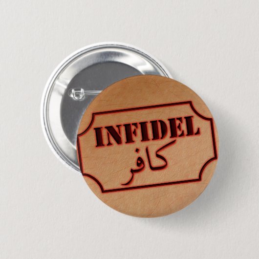 Infidel (kafir) ronde button 5,7 cm (Voorkant /achterkant)