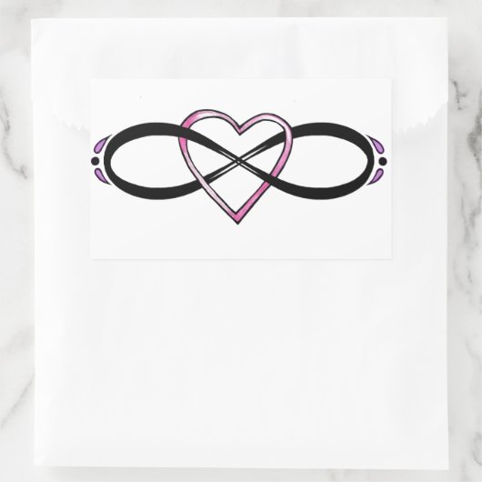 Infinate Love design Rechthoekige Sticker (Tas)