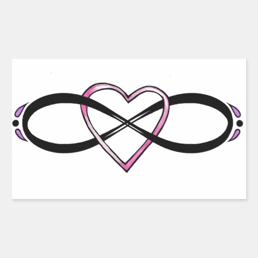 Infinate Love design Rechthoekige Sticker (Voorkant)