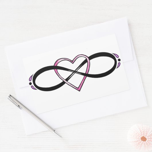 Infinate Love design Rechthoekige Sticker (Envelop)