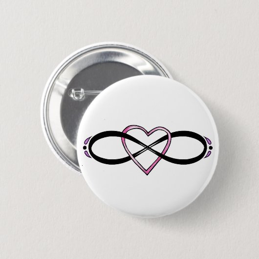 Infinate Love design Ronde Button 5,7 Cm (Voorkant /achterkant)