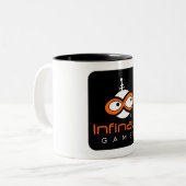 Infinaut Logo Tweekleurige Koffiemok (Voorkant links)