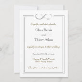 Infinebord uniek zuiver wit goudgrijs huwelijk kaart (Voorkant)