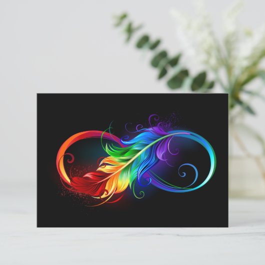 Infineensymbool met regenboogvanger aankondiging (Staand voorkant)