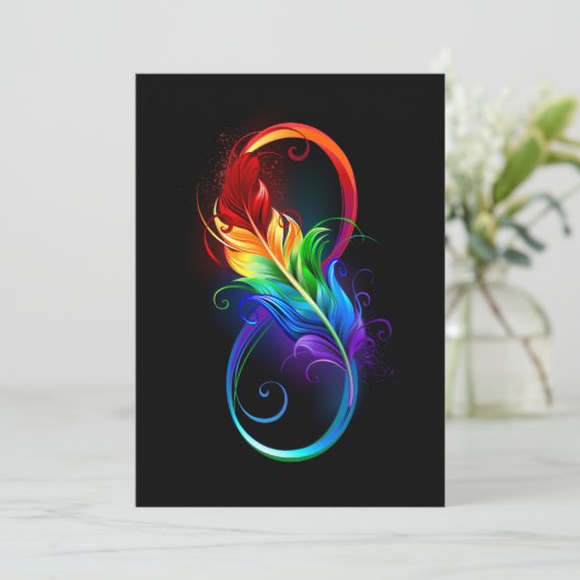 Infineensymbool met regenboogvanger aankondiging (Staand voorkant)