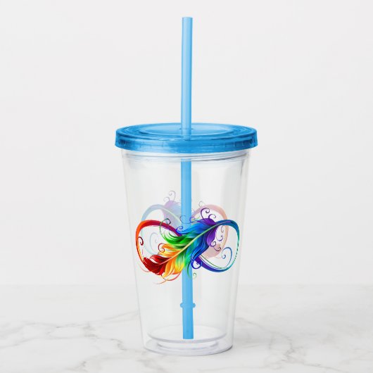 Infineensymbool met regenboogvanger acryl drinkbeker (Voorkant)