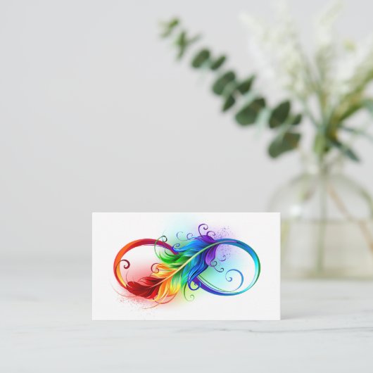 Infineensymbool met regenboogvanger advieskaart (Staand voorkant)