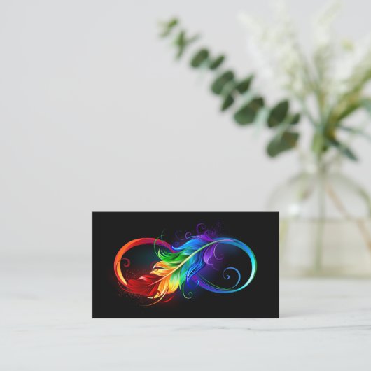 Infineensymbool met regenboogvanger afsprakenkaartje (Staand voorkant)