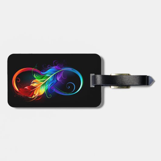 Infineensymbool met regenboogvanger bagagelabel (Achterkant horizontaal)