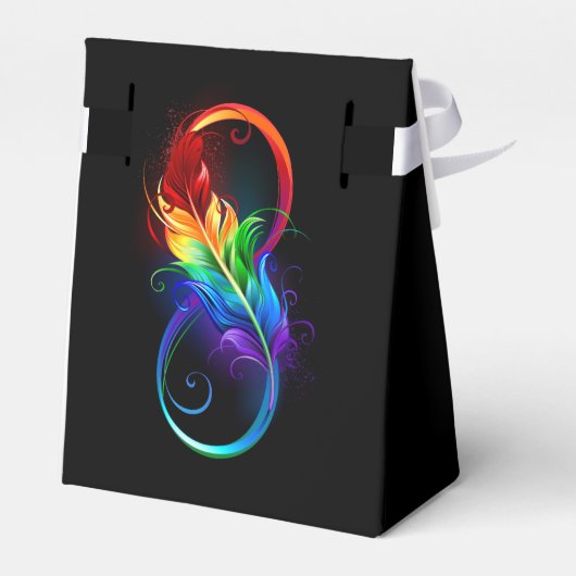 Infineensymbool met regenboogvanger bedankdoosjes (Achterkant)