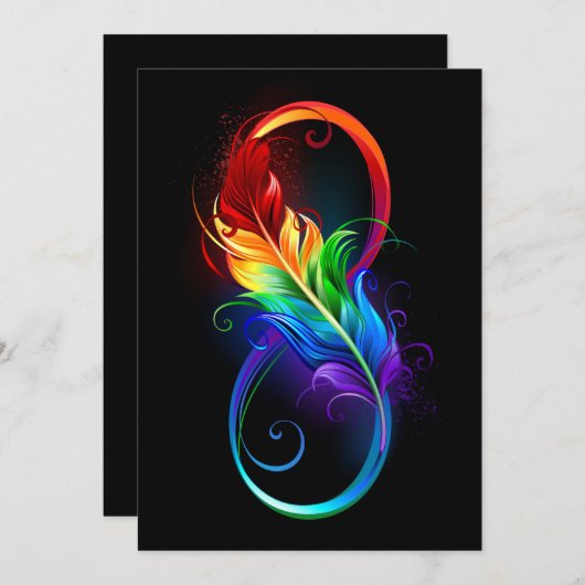 Infineensymbool met regenboogvanger bedankkaart (Voorkant / Achterkant)