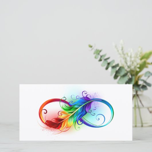 Infineensymbool met regenboogvanger bedankkaart (Staand voorkant)