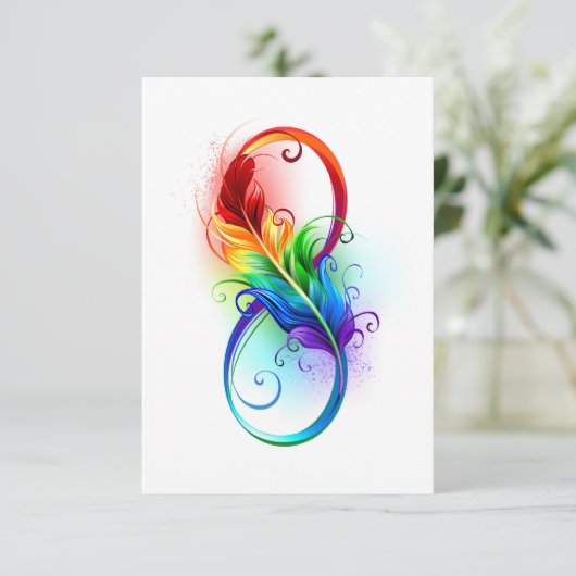 Infineensymbool met regenboogvanger bedankkaart (Staand voorkant)