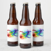 Infineensymbool met regenboogvanger bier etiket (Flessen)