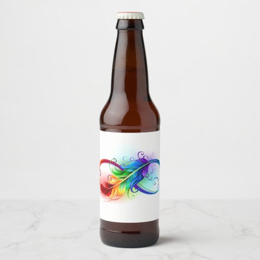 Infineensymbool met regenboogvanger bier etiket (Voorkant)